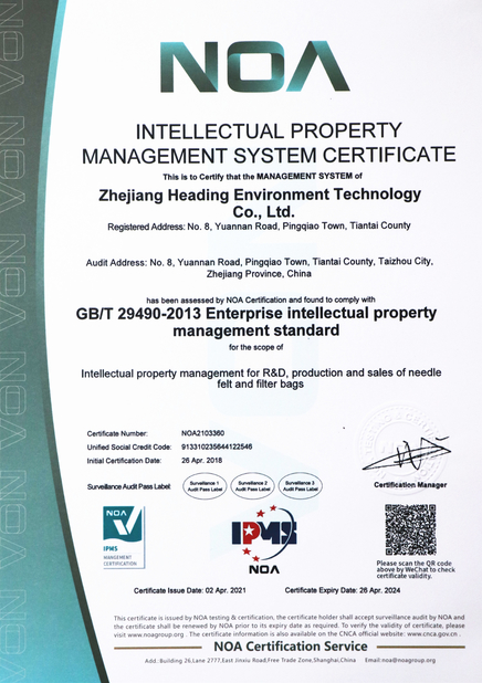 China Zhejiang Huading Net Industry Co.,Ltd certificaten
